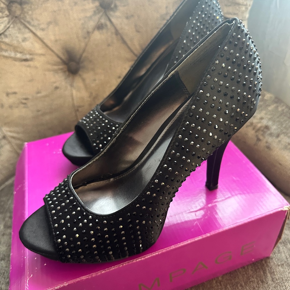 Rampage Black Studded Heels